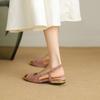 Summer women's bag head sandals casual solid color rubber soft sole large size women's shoes buckle low heel flat bottom sandals women