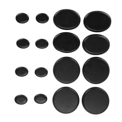 16 Stück/Box Hot Spa Schwarzer Basalt Kreis Ovale Form Stein Ätherisches Öl Vulkanische Massage