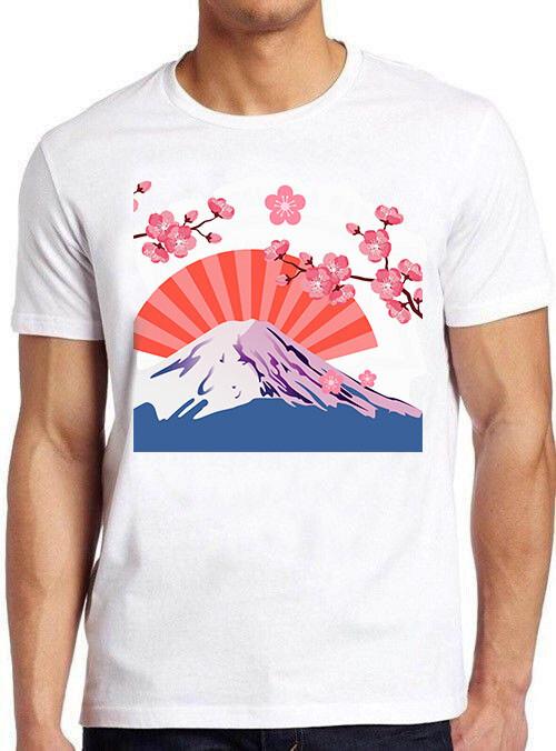 Fuji Mountain Cherry Blossom Funny Meme Cool Cult Movie Gift Tee T Shirt M827 XXXL