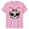 Pink Bow Skull Unisexs TShirt Coquette Aesthetic Halloween Gift For Her