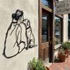 Minimalist Woman And Dog Wall Decor 2D Flat Line Art Metal Decor Modern Wall Decor  Modern Home