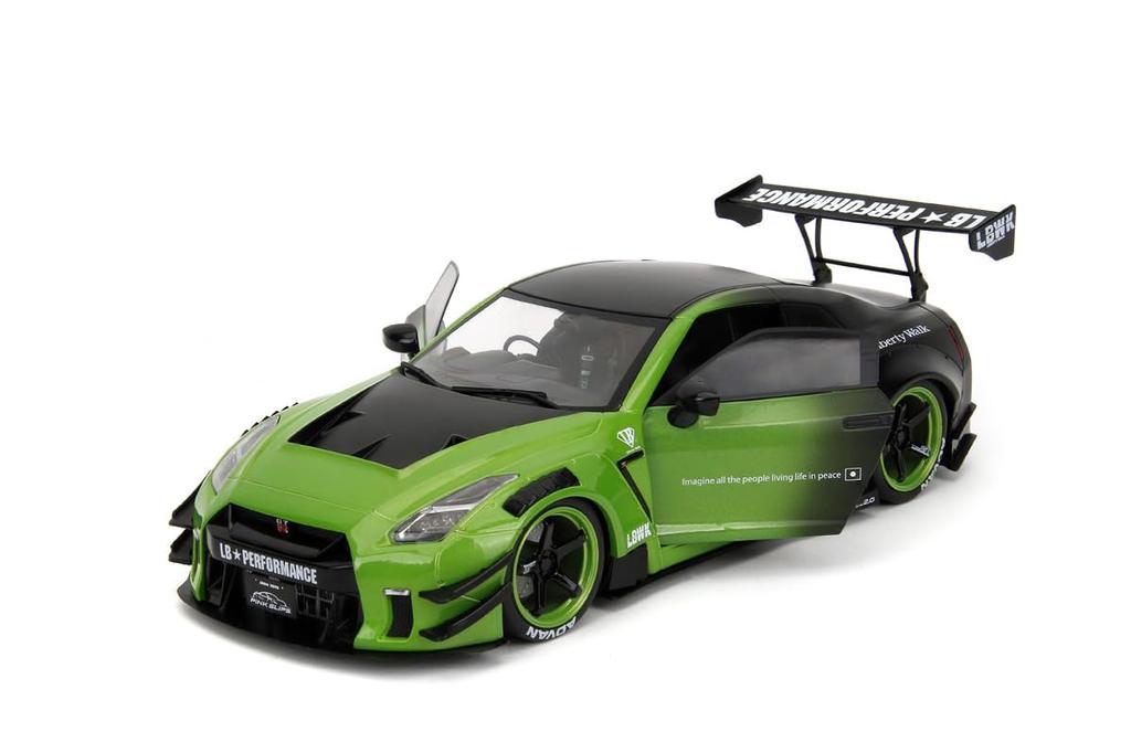 Kyosho Jada Toys PINK SLIP Series Scale Nissan Liberty Walk Finished Model JADA35724 1/18 GT-R (R35) Green/Black