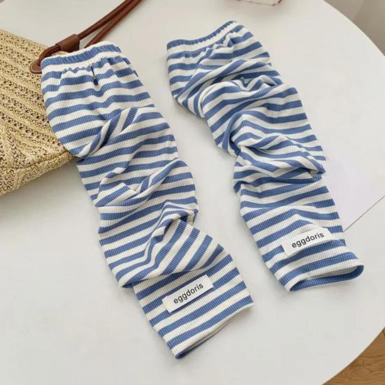 Stripete armermer for menn kvinner UV-beskyttelse lange fingerløse hansker