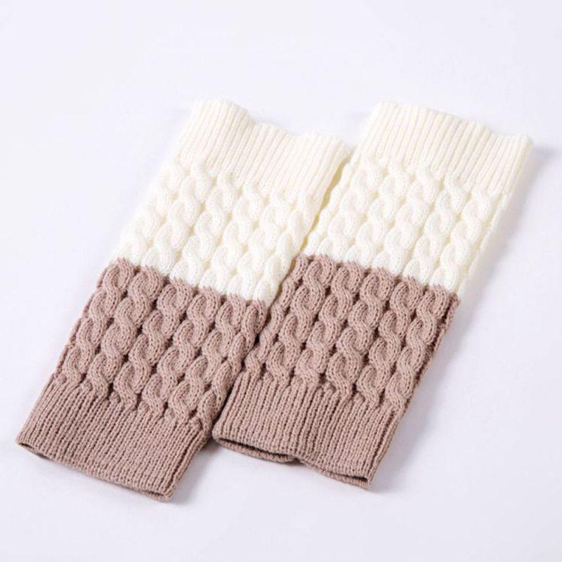 Winter Women Ribbed Leg Warmers Patchwork Knitted Long Boot Socks For Party Dance Sports Yoga Accessories