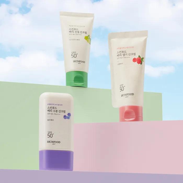 [Blue Chamomile Cream 15ml + Moisture Sun 15ml Free] 3 Types of Berry Sunscreen 2 Pieces Cross