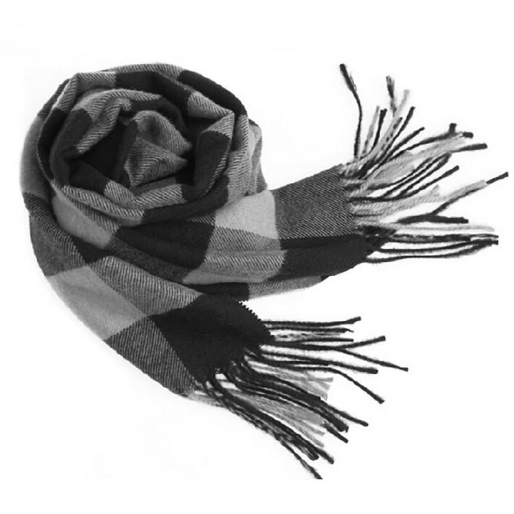 Winter Men's and Women's Thick Plaid Imitation Cashmere Scarf