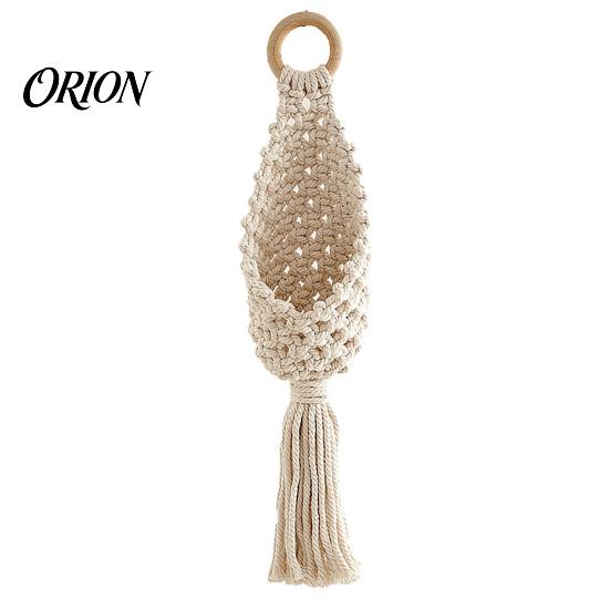 Decorative Hanging Planter Holder Braided Basket, Boho Plant Hanger Basket with Tassels, Knotted Cotton Rope for Indoor Air Plants Bohemian A