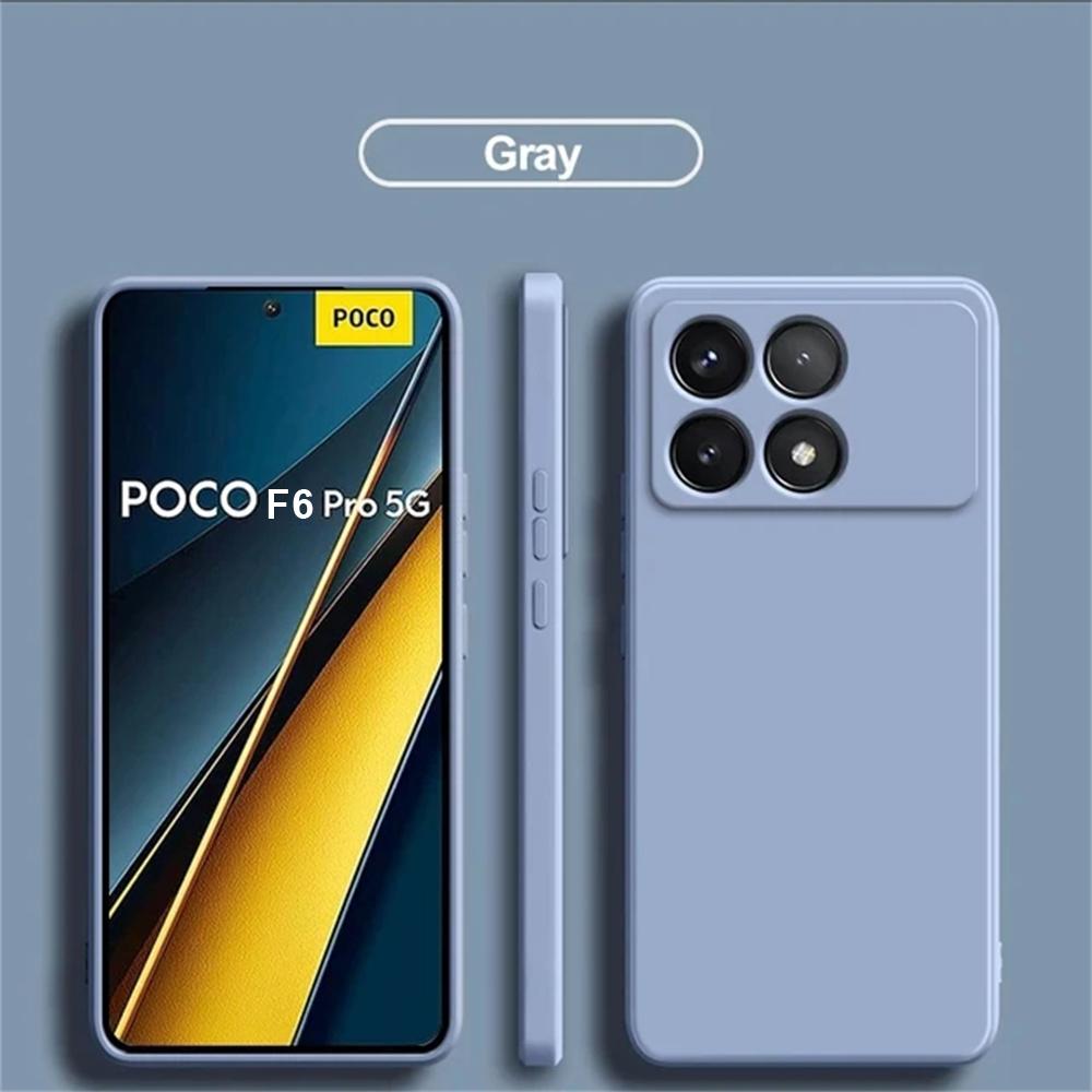 Soft Original Silicone Back Bumper For poco F6 Pro Liquid Silicone Soft funda TPU Cover For Xiaomi POCO F6 Pro Cover Funda Coque