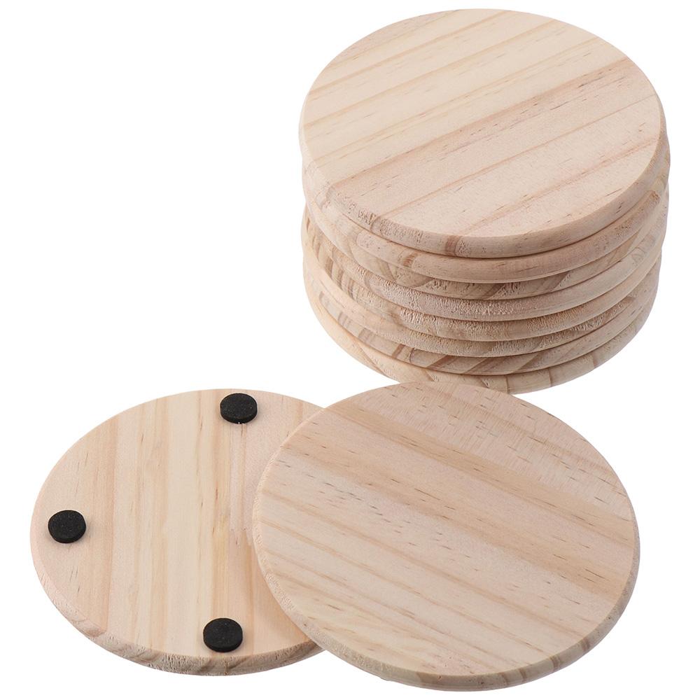 Round Coasters Burlywood Blank Wooden Coasters DIY Wood Kit  Crafts