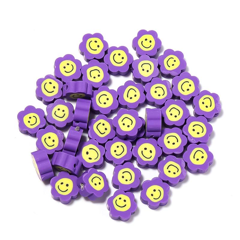 50Pcs Cute Soft Pottery Fruit Bead Clay Animal Pattern Loose Bead  Diy Children Girl Charm Jewelry Bracelets Necklace Supplies