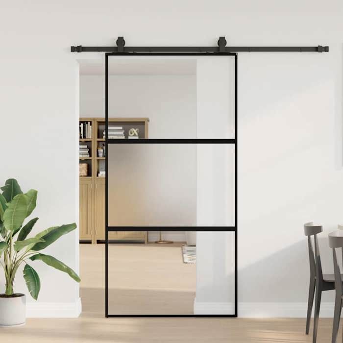 VidaXL Sliding Door with Black Hardware Kit 102.5x205 Cm, Sliding Door On Rail, Sliding Door 3375879
