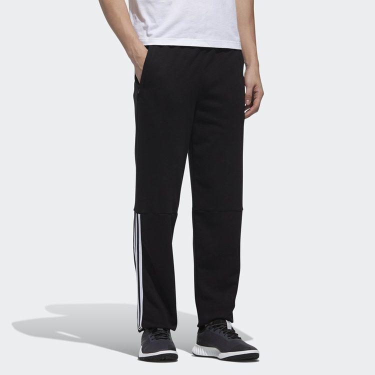 Adidas Knitted Sweatpants Men's Black Moderate Straight Fit Pants DW4613