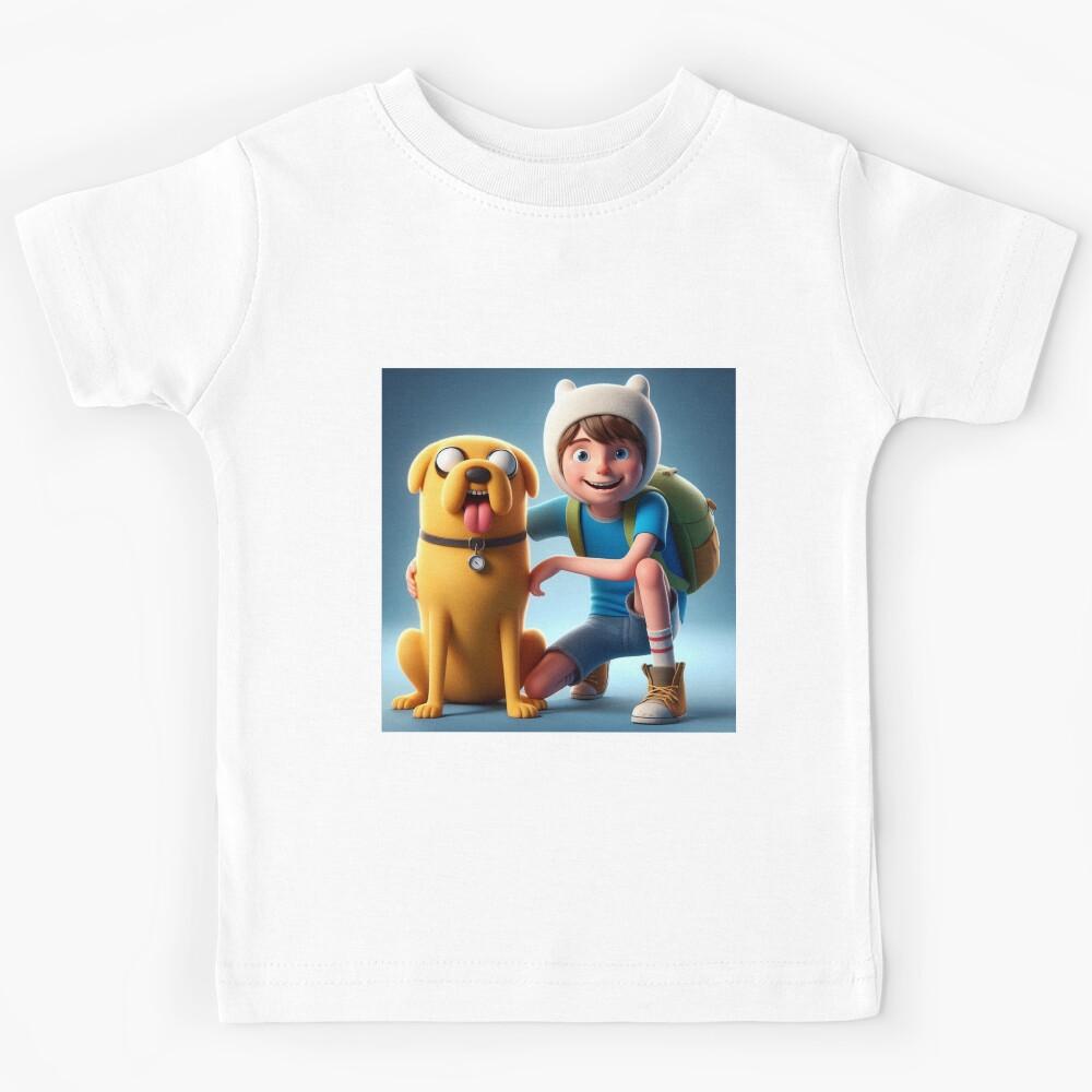 Finn the Human and Jake the Dog Pixar Style - Adventure Time Illustration | adventure Time Kids T-Shirt 150