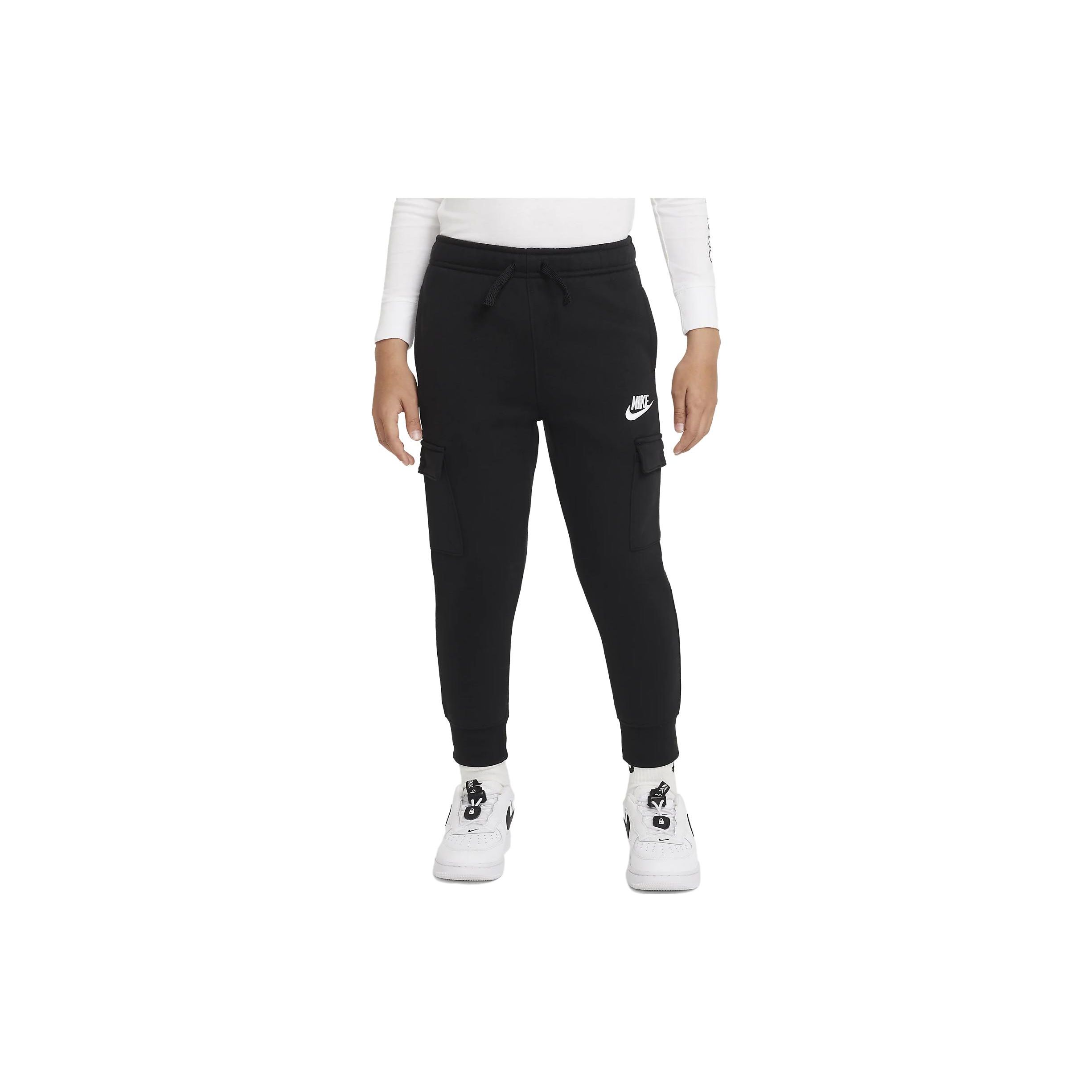 Nike Спортивные трикотажные брюки с вышивкой логотипа Детские штаны Черные FB9201-010 4