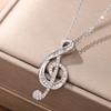 Ladies' Symbol Pendant Necklace Collarbone Chain, Embellished with Synthetic Zircon, Music Jewelry, Elegant Collarbone Chain, Holiday Gift Giving