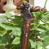 Lion Face Wooden Carved Walking Stick Cane Handmade Wood Crafted Comfortable Handle Hand Carved Cane for Man, Woman Best Gift For Adult's