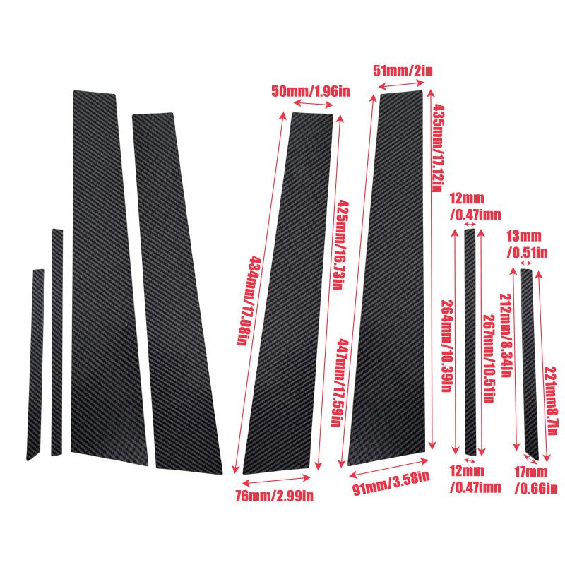 8pcs/set Car Window Door Column B C Pillar Post Cover Trim Replacement Parts Fit Toyota Prius 2016-2022