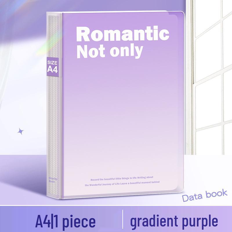 A4 Morandi Data Book: Transparent Inner Page Multi-Layer PP Folder for Office File Storage.