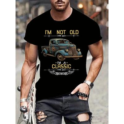 Classic Car Graphic Printed Tee for Men Comfortable Fit Soft Fabric Perfect for Summer Outdoor Daily Casual T-Shirt Fashion Gift