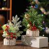 Christmas Tree Desktop Artificial Mini Xmas Tree Decor Red Berry Pinecone Green Home Fireplace Decoration Winter Navidad Gift