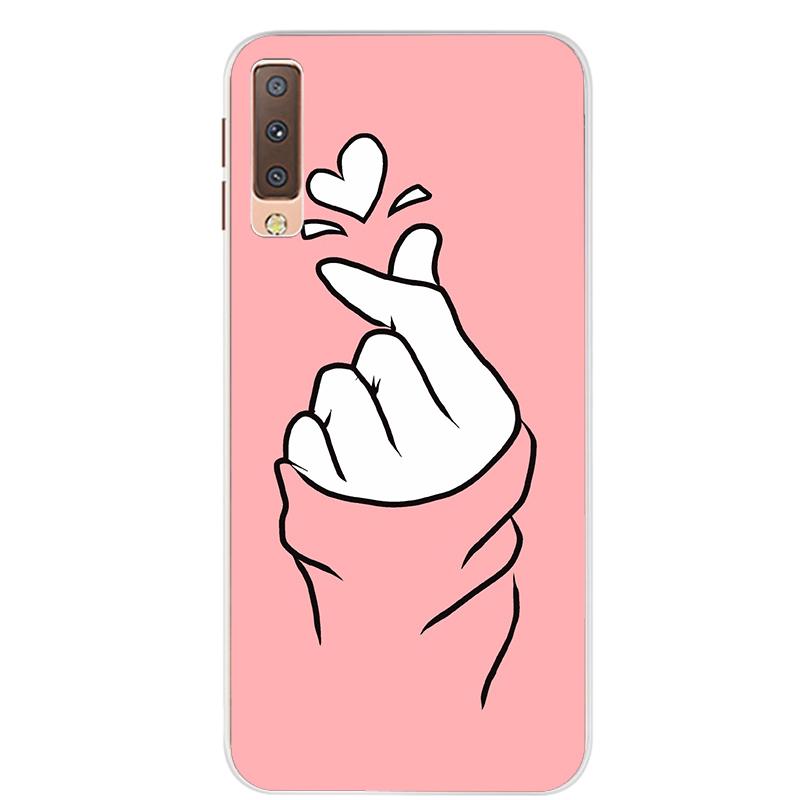 Huse pentru Samsung Galaxy A7 2018 Husă Husă pentru telefon de culoare silicon pentru Samsung A7 2018 A750 A750F Carcasă de protecție de 6,0 inci