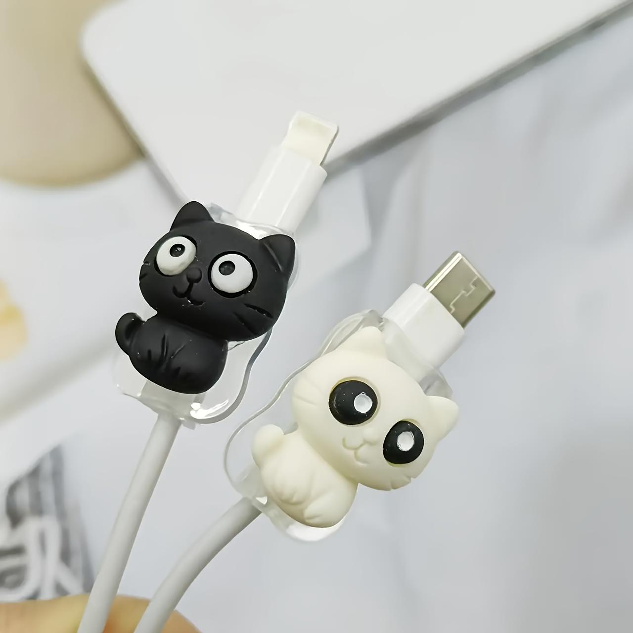 

2 шт. Захисні насадки на кабелі з котячою тематикою, спеціально розроблені для кабелів зарядки мобільних телефонів. Міцний та стійкий до розривів 2pcs