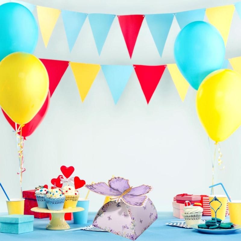 Set of 100 Butterfly Shape Favors Boxes Attractive Butterfly Embellished Dessert Boxes for Party Favors and Gifts