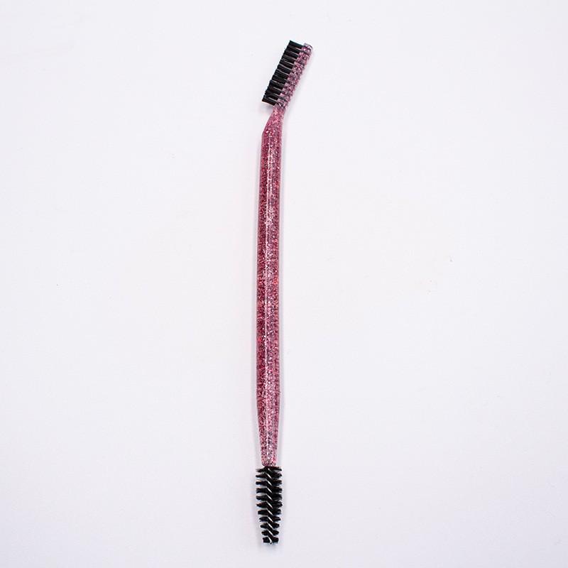 Portable Dual-Head Eyebrow & Eyelash Brush: Comb & Curl with One Tool for Effortless Beauty.