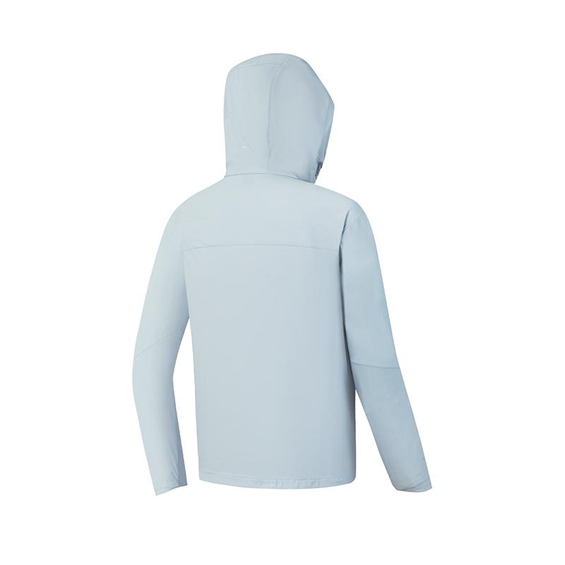 FILA Explore Classic Minimalist Casual Sports Outdoor Versatile Hooded Woven Jacket Men jackets Cyan-Gray-Blue A11M627708FBU