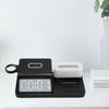 Multifunctional Alarm Clock Wireless   with Night Light Calendar for Phone Watch Earphone