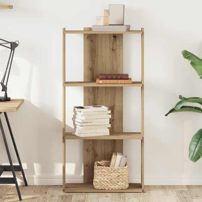 VidaXL Bibliothèque à 3 niveaux chêne artisanal 60x30x120 cm, étagère, étagère à livres, étagère de rangement 860273