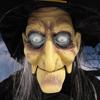 Voice-Activated Light-Up Witch Halloween Decoration - Sound & Motion Hanging Ghost Prop.