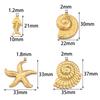 4pcs/lot Stainless Steel Marine Animal Pendant Starfish Conch Fishbone Shape Charms For DIY Necklace Earring Jewelry Accessories
