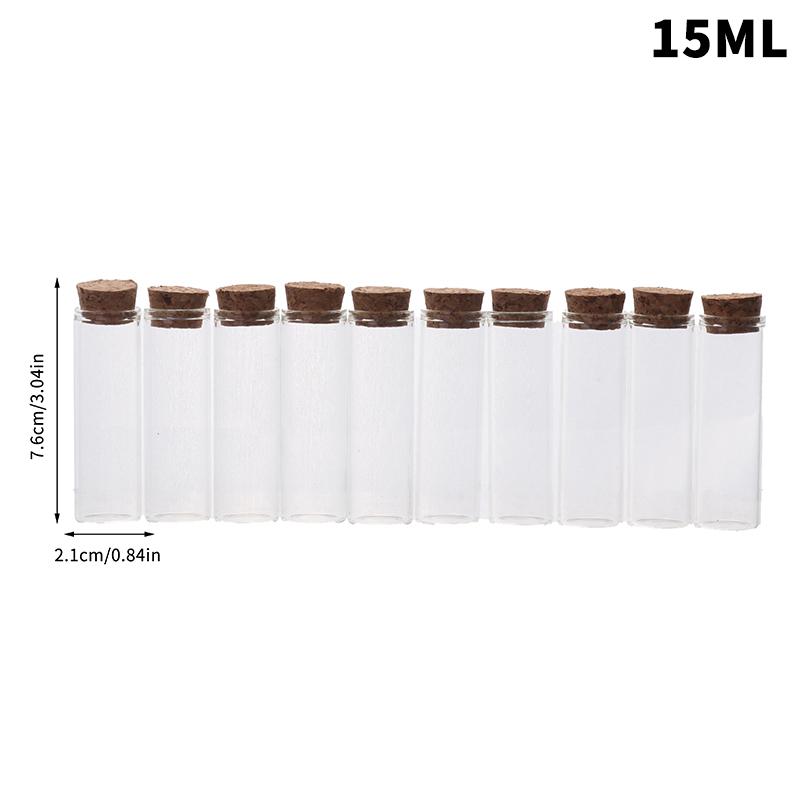 10 Stück Reagenzgläser aus Glas mit Korken, Nachrichtenflaschen, Gläser, Fläschchen, Geschenk, Kunst, Basteln, 5 ml, 8 ml, 10 ml, 12 ml, 15 ml, 20 ml, 25 ml, 30 ml