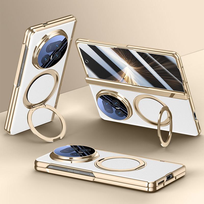 

Rotatable Metal Magnetic Bracket Central Axis Magnetic Tempered Glass Protective Film Case For Honor Magic V5 Slim Leather Cover HONOR Magic V5