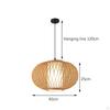 Bamboo Woven Pendant Lamp Light Rustic Weave Ceiling with Adjustable Cord for