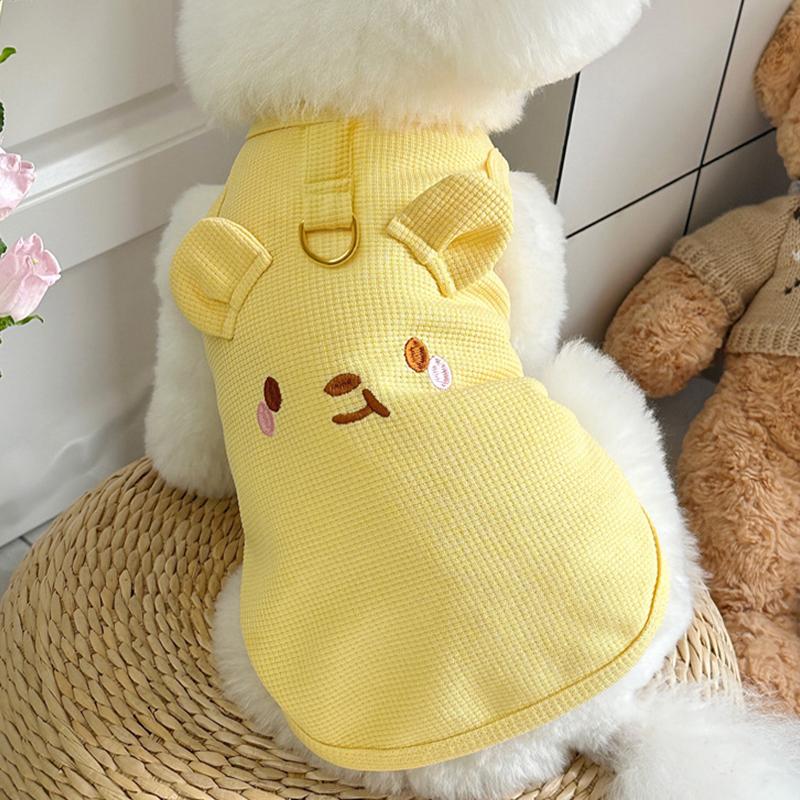 Cute Pet Vest Breathable Waffle Knit Soft And Comfortable With Traction Buckle Suitable For Spring/summer Dog And Cat Vest