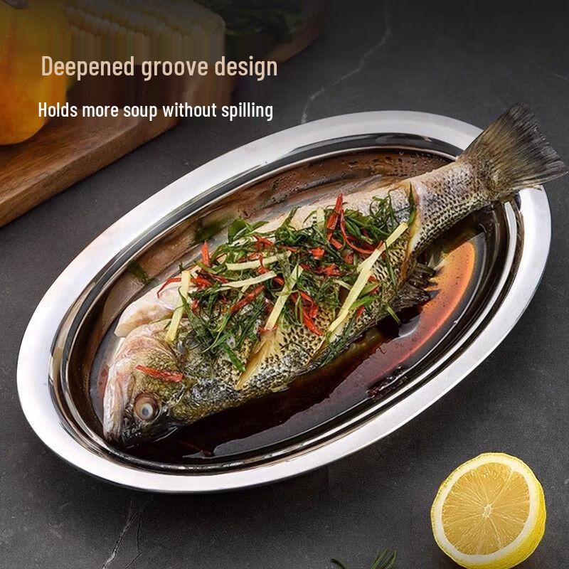 Jingqingfu 304 Stainless Steel Oval Serving Plate