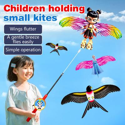 1PC New Dynamic Press Macaron Fishing Rod Kite Cartoon Children Kite Flying Toys