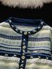 Retro Koreanischer Strick-Cardigan und Schlagjeans Set für Damen