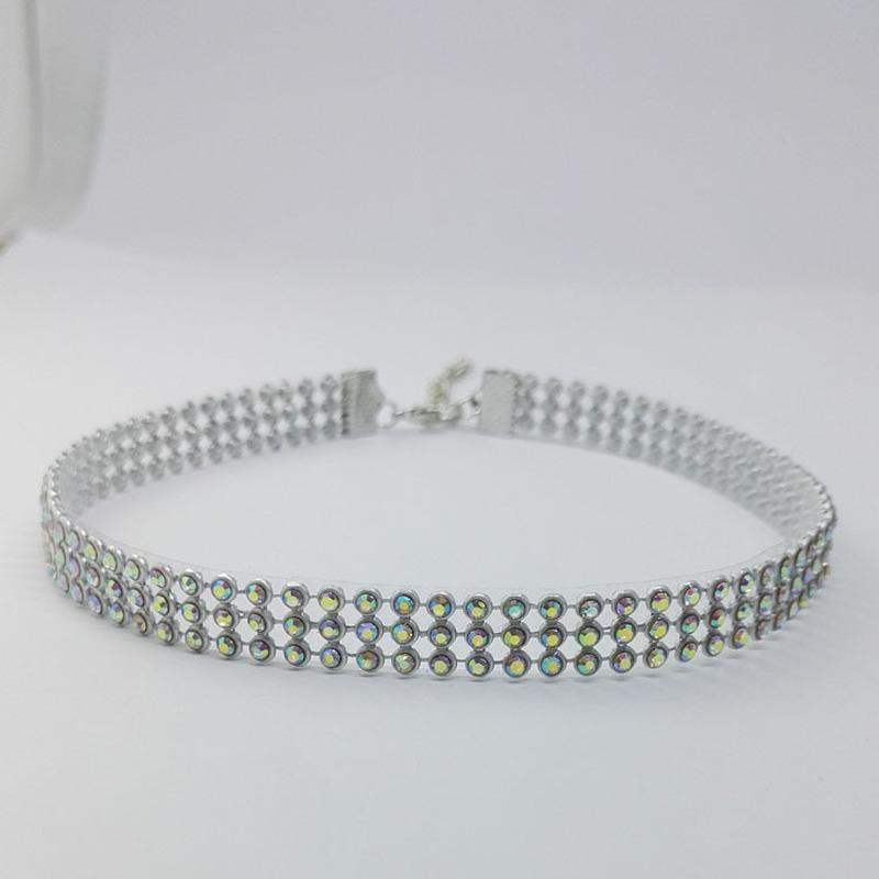 

Простое многослойное ожерелье на шею с инкрустацией цирконом для женщин 1 cm