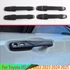For Toyota VELOZ   2024 2025 Carbon Fiber Style Door Handle Cover With Smart Key Hole Catch Cap Trim Molding