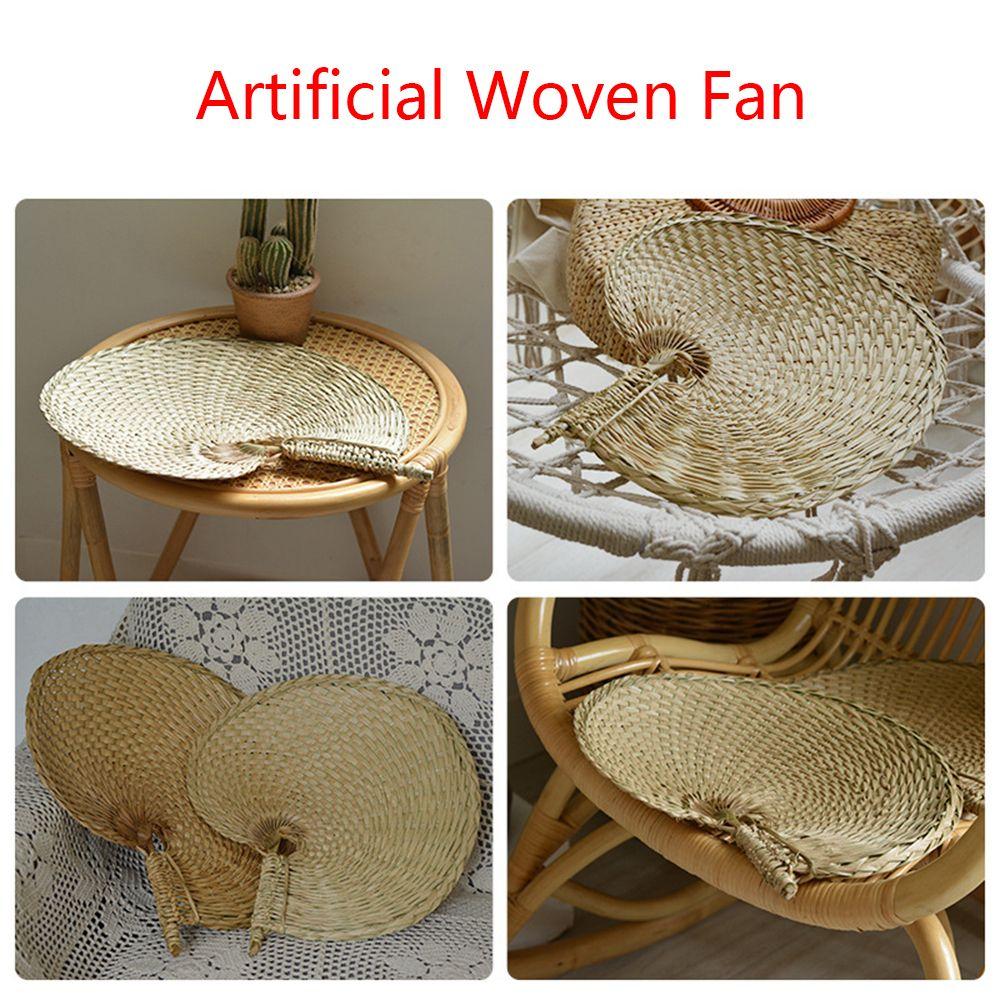 

Home Decoration Bamboo Artificial Woven Fan Straw Hand-woven Fan Summer Cooling Fan