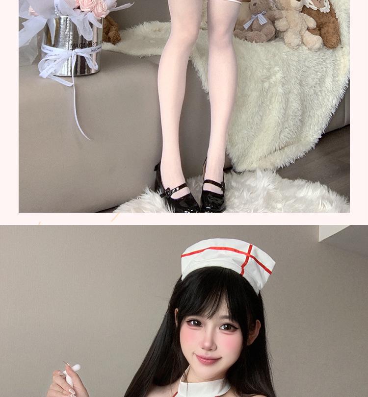 Sexy See-Through Nurse Lingerie Set: Bare Back & Heart Design