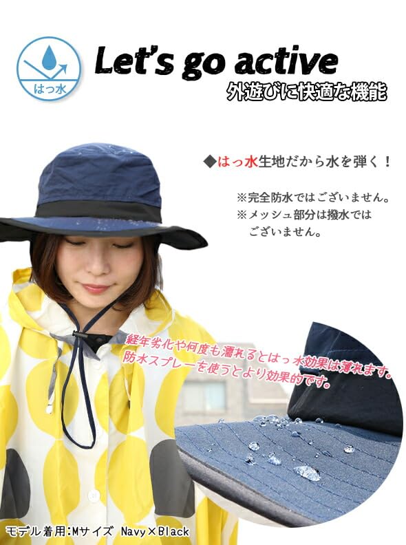 Safari Hat for Women and Spring and UV UV Protection Large Wide Large Sun Beach Outdoor M Size Turquoise X Navy [DreamHats] Water-repellent Men,