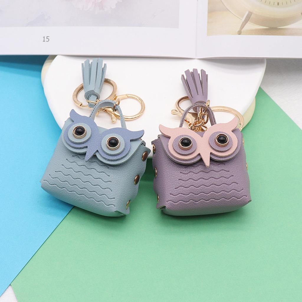 Cute Animal Car Holder Leather Coin Purse Keychain Decoration Accessories