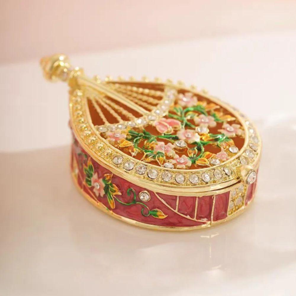 Hand Painted Enamel Enamel Jewelry Box Creative Design Metal Crown Design Trinket Box Luxury Style Collectible Box