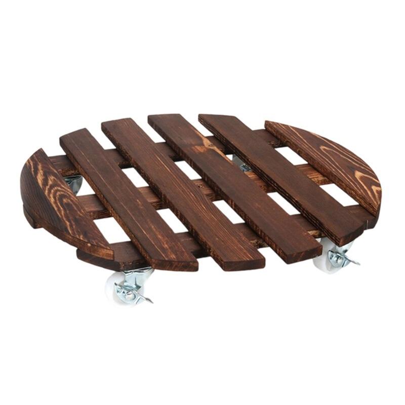 Mehrfach verwendbare Outdoor-Holzpflanzgefäßbasis Schwenkrad-Design Wetterfeste Konstruktion Für mühelose Pflanzenbewegungen