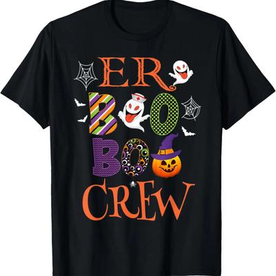 Her Boo Halloween Fun Boo Crew Matching Couple Costume Gift T-Shirt