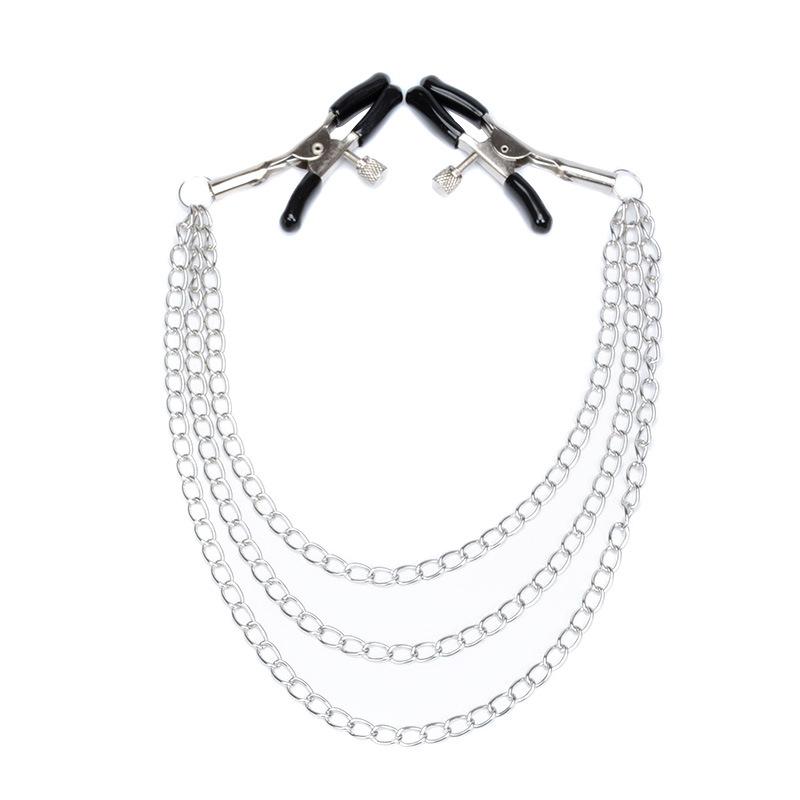 Sexy Nipple Clamp SM Female Slave Training Nipple Clamp Chain Couple Flirting Adult Supplies Sex Toy Pieces